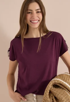 Shirt met korte mouwen en gespdetail