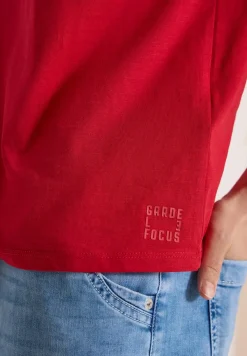 Shirt met korte mouwen en gespleten hals