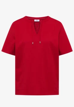 Shirt met korte mouwen en gespleten hals