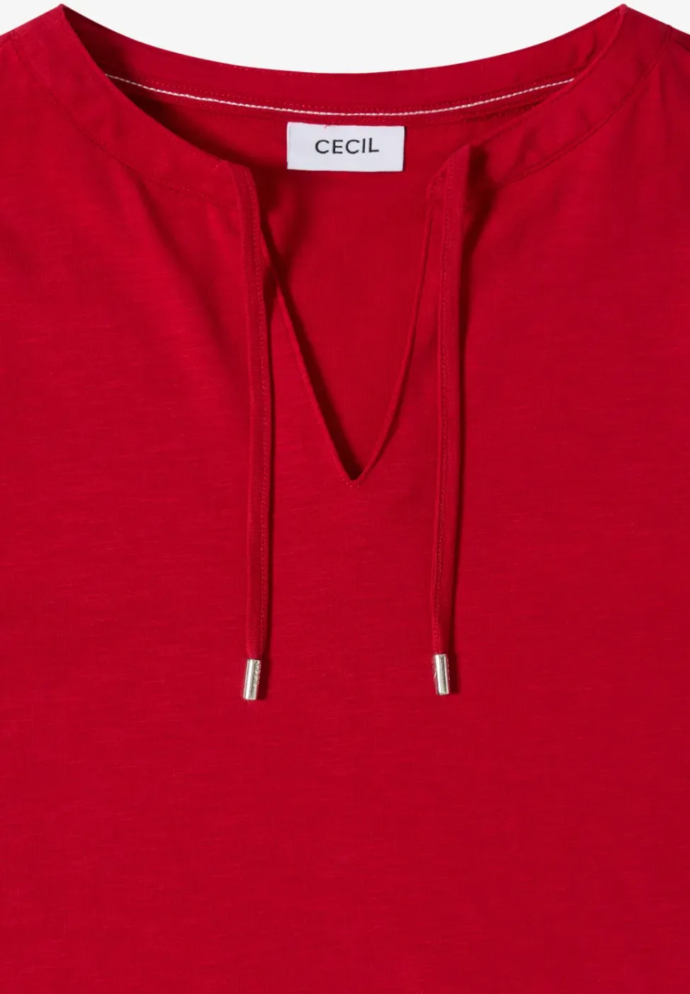 Shirt met korte mouwen en gespleten hals