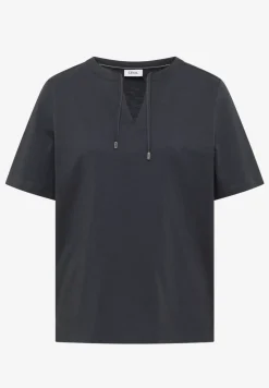 Shirt met korte mouwen en gespleten hals