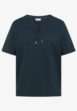 Shirt met korte mouwen en gespleten hals