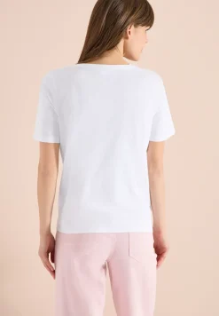 Shirt met korte mouwen en gespleten hals