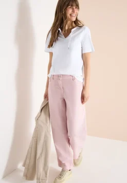 Shirt met korte mouwen en gespleten hals