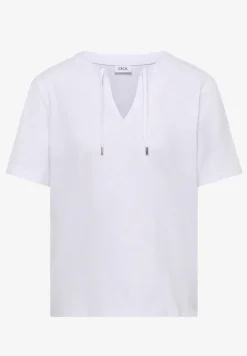 Shirt met korte mouwen en gespleten hals