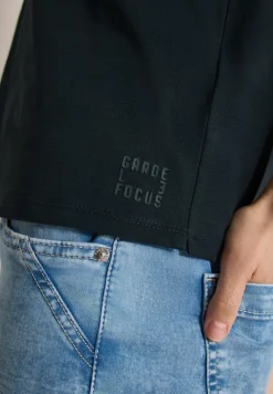 Shirt met korte mouwen en gespleten hals