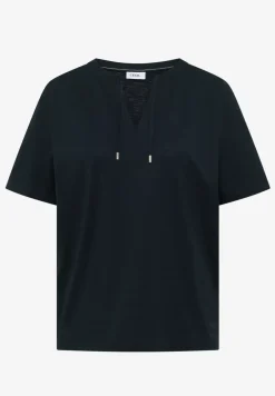 Shirt met korte mouwen en gespleten hals