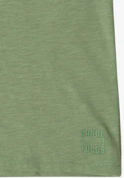 Shirt met korte mouwen en gespleten hals