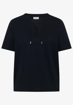 Shirt met korte mouwen en gespleten hals