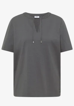 Shirt met korte mouwen en gespleten hals