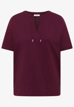 Shirt met korte mouwen en gespleten hals