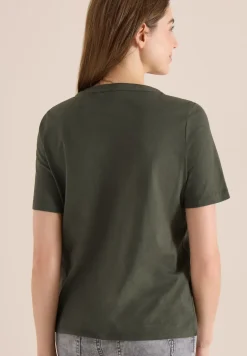 Shirt met korte mouwen en gespleten hals