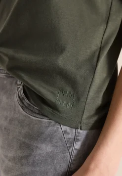 Shirt met korte mouwen en gespleten hals