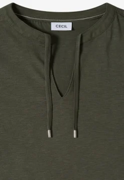 Shirt met korte mouwen en gespleten hals
