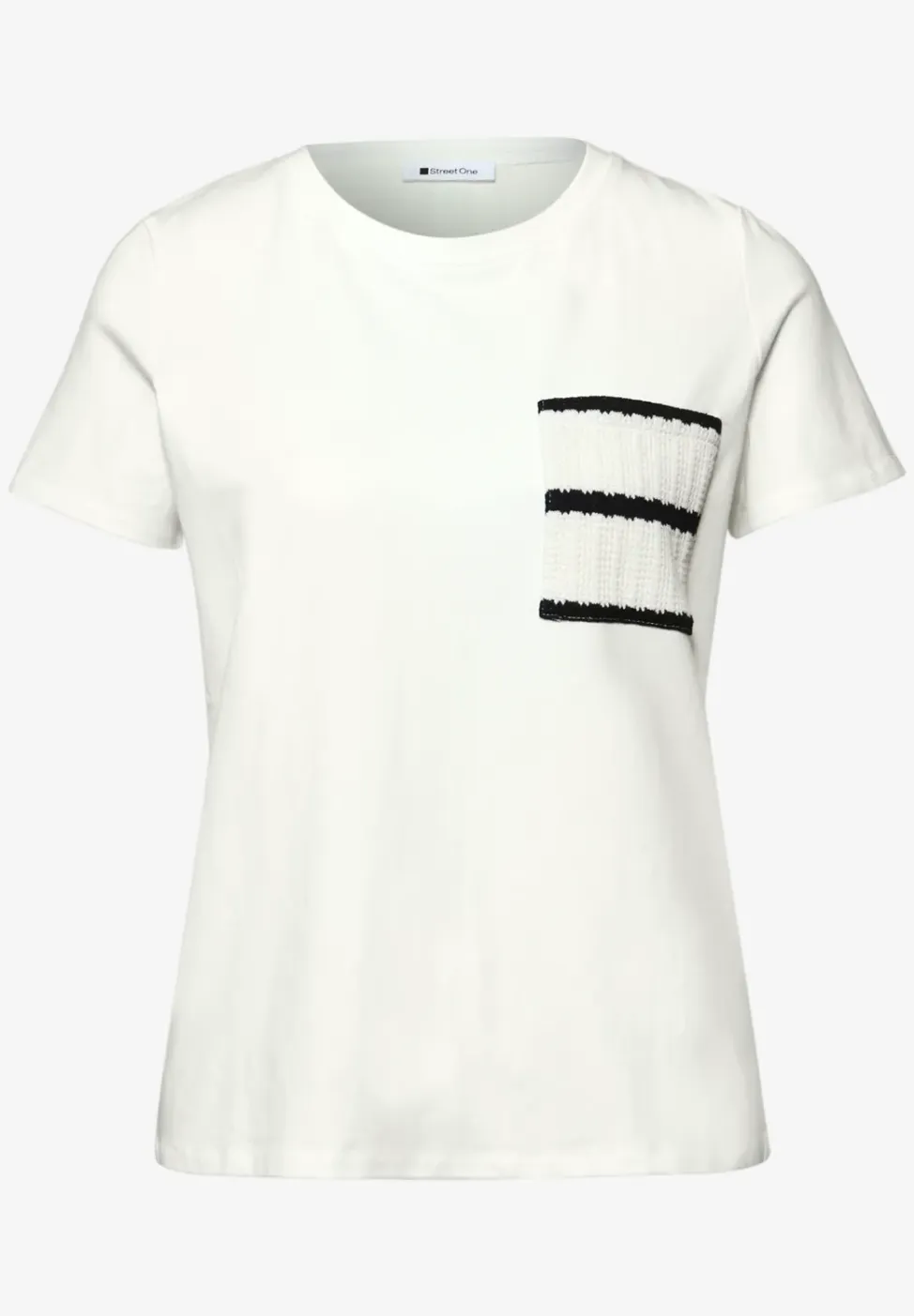 Shirt met korte mouwen en gestreepte zak