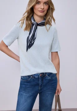 Shirt met korte mouwen en gestructureerde strepen
