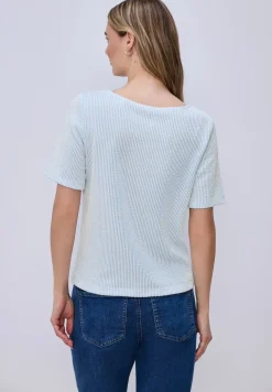 Shirt met korte mouwen en gestructureerde strepen