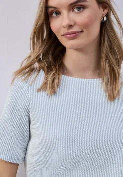 Shirt met korte mouwen en gestructureerde strepen