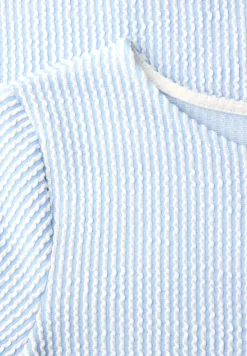 Shirt met korte mouwen en gestructureerde strepen