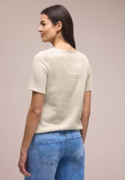 Shirt met korte mouwen en gestructureerde strepen