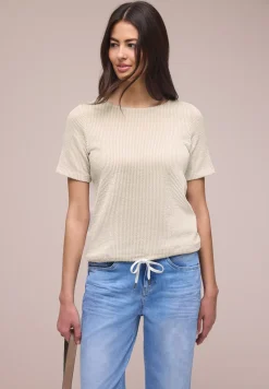 Shirt met korte mouwen en gestructureerde strepen
