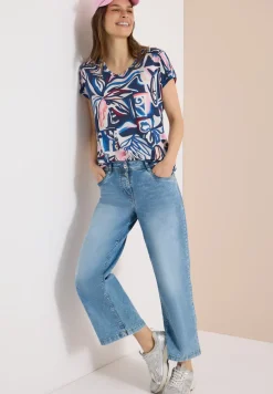 Shirt met korte mouwen en kanten detail