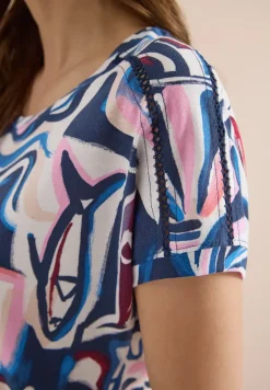 Shirt met korte mouwen en kanten detail