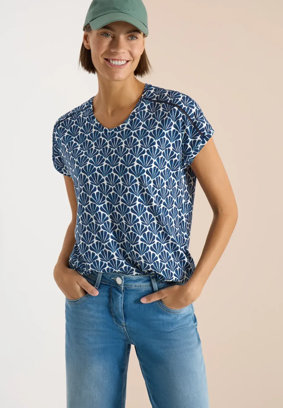 Shirt met korte mouwen en kanten detail