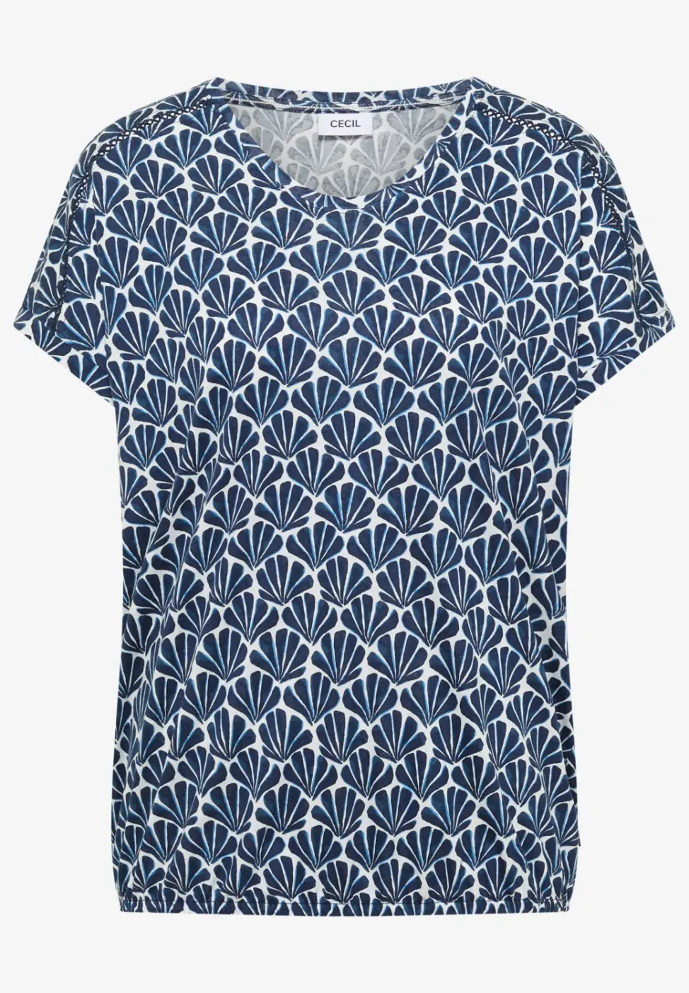 Shirt met korte mouwen en kanten detail