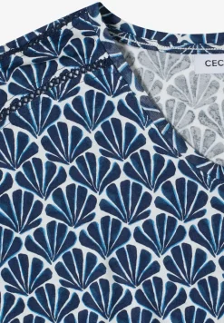 Shirt met korte mouwen en kanten detail