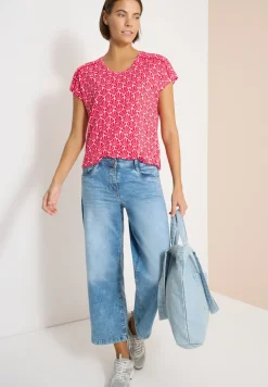 Shirt met korte mouwen en kanten detail