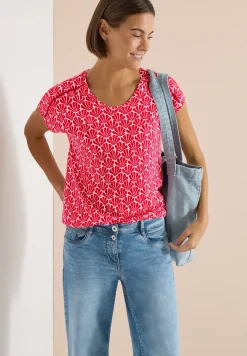 Shirt met korte mouwen en kanten detail