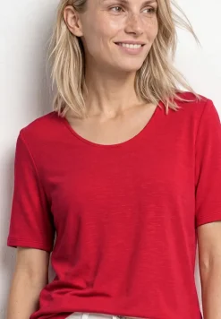 Shirt met korte mouwen en knoopdetail