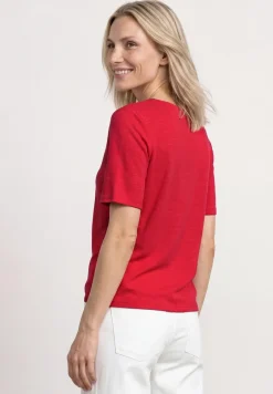Shirt met korte mouwen en knoopdetail