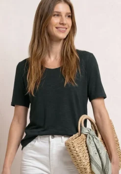 Shirt met korte mouwen en knoopdetail