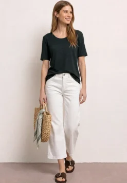 Shirt met korte mouwen en knoopdetail