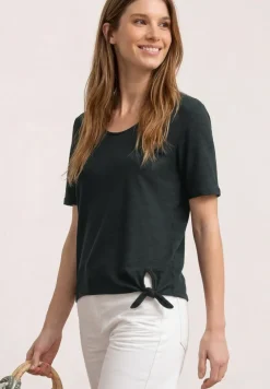 Shirt met korte mouwen en knoopdetail