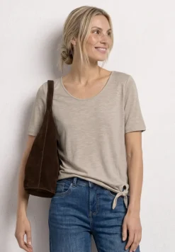Shirt met korte mouwen en knoopdetail