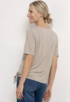 Shirt met korte mouwen en knoopdetail