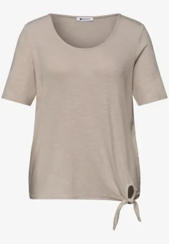 Shirt met korte mouwen en knoopdetail