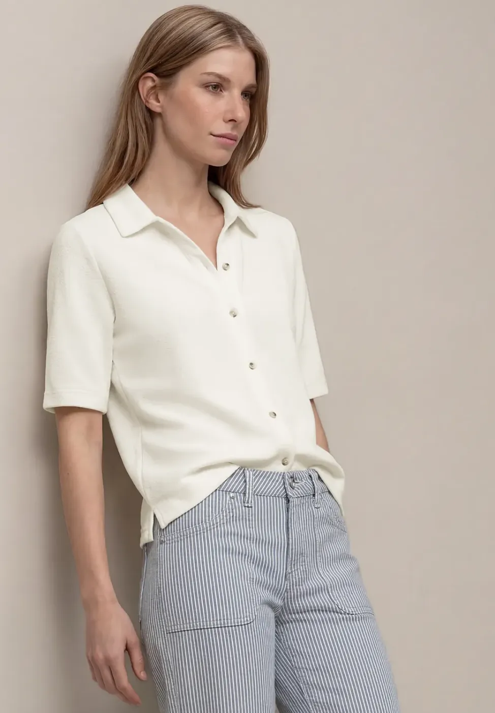 Shirt met korte mouwen en knoopsluiting
