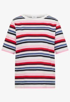 Shirt met korte mouwen en meerkleurige strepen