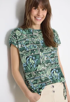 Shirt met korte mouwen en patchworkprint