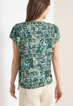 Shirt met korte mouwen en patchworkprint