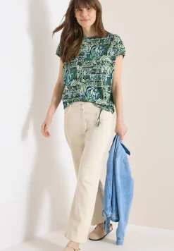 Shirt met korte mouwen en patchworkprint
