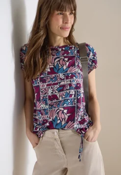 Shirt met korte mouwen en patchworkprint
