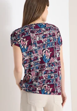 Shirt met korte mouwen en patchworkprint