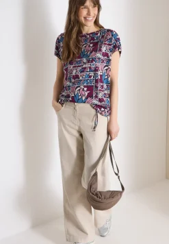 Shirt met korte mouwen en patchworkprint