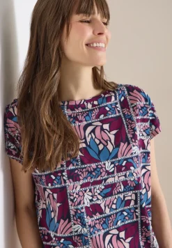 Shirt met korte mouwen en patchworkprint