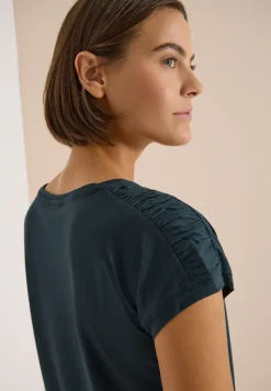 Shirt met korte mouwen en rimpels